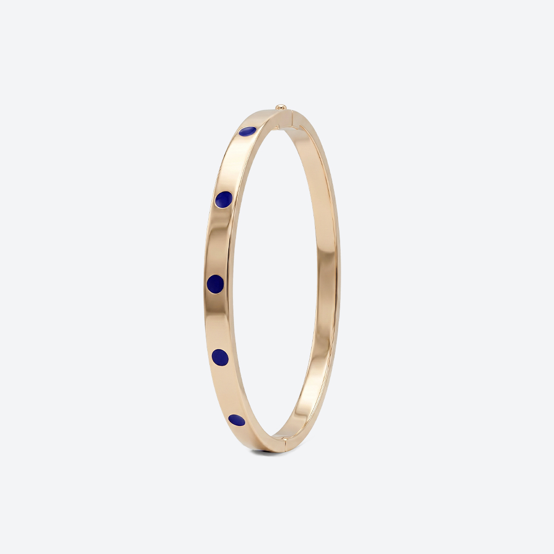 DOTTO Armband – Blaue Emaille — Gelbes Gold